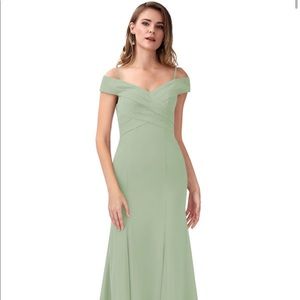 Azazie Lecia Dress Dusty Sage NWWT